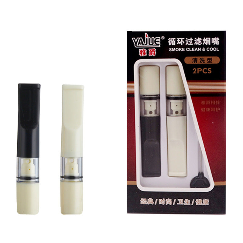 Yajue Yj-121 Circulating Cleaning Filter Cigarette Holder Thick and Thin Dual-Use Cigarette Holder Factory Direct Sale
