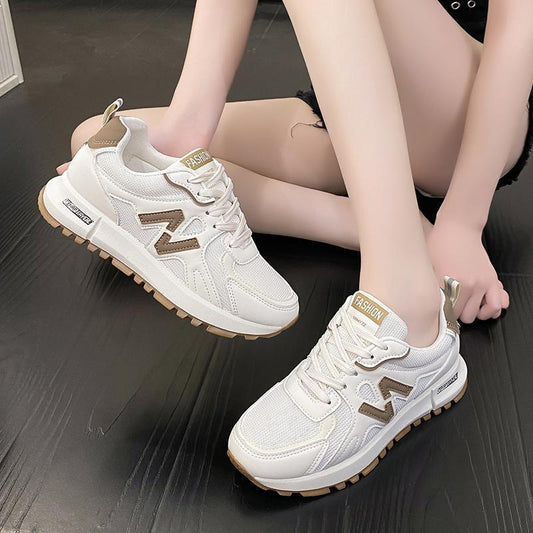 Factory Women's Shoes Thick-Soled White Shoes Women's Season New Breathable Casual Thick-Soled Dad Shoes Fashionable Women's Casual Shoes