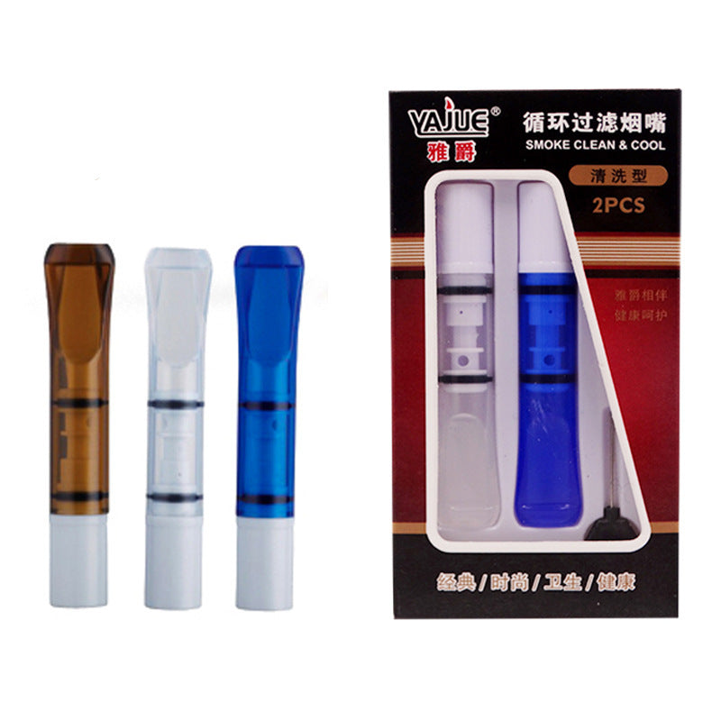 Yajue Yj-121 Circulating Cleaning Filter Cigarette Holder Thick and Thin Dual-Use Cigarette Holder Factory Direct Sale