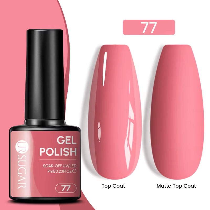 7Ml Champagne Gold Sequins Gel Nail Polish Bright Sparkling Glitter French Semi Permanent Nail Painting UV Gel