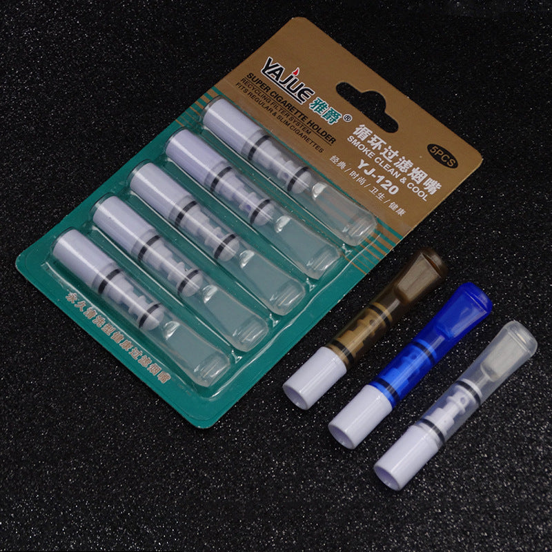 Yajue Yj-121 Circulating Cleaning Filter Cigarette Holder Thick and Thin Dual-Use Cigarette Holder Factory Direct Sale