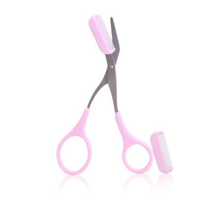 أدوات تجميل مقص حواجب مع مشط حواجب