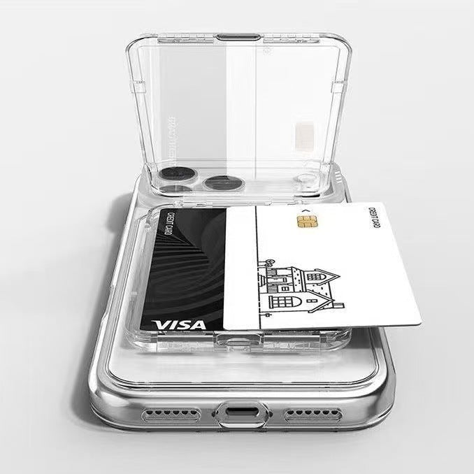 New Open-Top Card Holder for Bus Cards and Bank Cards, Transparent Pc Magnetic Card Holder, Universal Magnetic Phone Holder