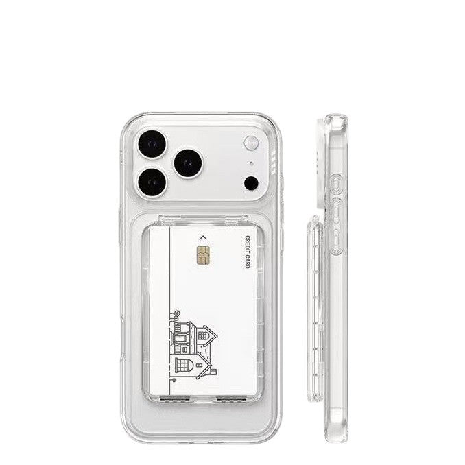 New Open-Top Card Holder for Bus Cards and Bank Cards, Transparent Pc Magnetic Card Holder, Universal Magnetic Phone Holder