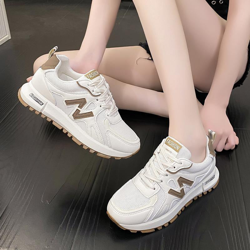 Factory Women's Shoes Thick-Soled White Shoes Women's Season New Breathable Casual Thick-Soled Dad Shoes Fashionable Women's Casual Shoes