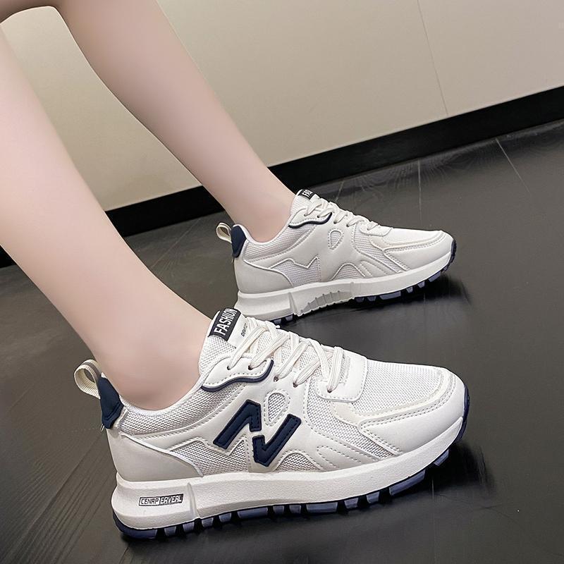 Factory Women's Shoes Thick-Soled White Shoes Women's Season New Breathable Casual Thick-Soled Dad Shoes Fashionable Women's Casual Shoes