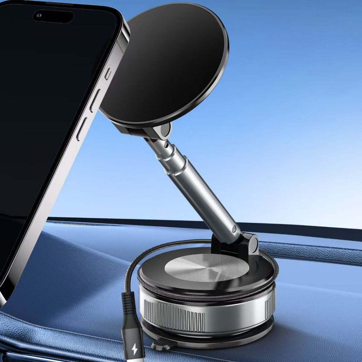 New Metal Magsafe Magnetic Holder Multi-Scenario Vacuum Suction Cup Car Telescopic Mobile Phone Navigation Holder