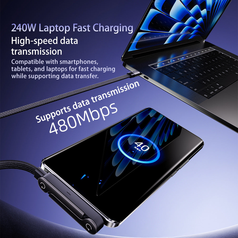 [Amazon Bestseller] Beimo 240W Super Fast Charging Stand Data Cable Compatible with iPhone 17 and Android Tablets