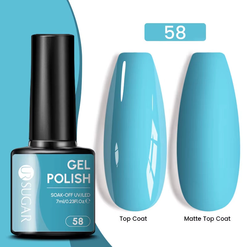 7Ml Champagne Gold Sequins Gel Nail Polish Bright Sparkling Glitter French Semi Permanent Nail Painting UV Gel
