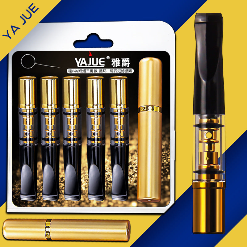 Yajue Yj-121 Circulating Cleaning Filter Cigarette Holder Thick and Thin Dual-Use Cigarette Holder Factory Direct Sale