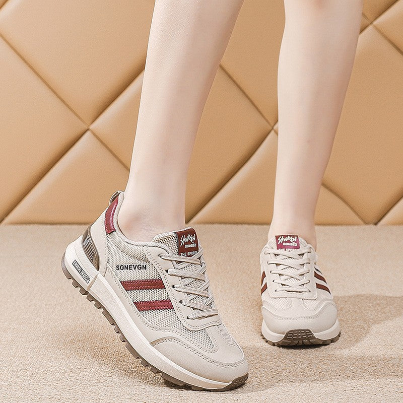 Factory Women's Shoes Thick-Soled White Shoes Women's Season New Breathable Casual Thick-Soled Dad Shoes Fashionable Women's Casual Shoes