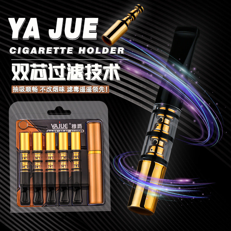 Yajue Yj-121 Circulating Cleaning Filter Cigarette Holder Thick and Thin Dual-Use Cigarette Holder Factory Direct Sale