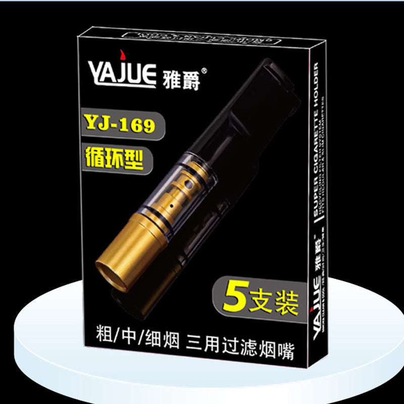 Yajue Yj-121 Circulating Cleaning Filter Cigarette Holder Thick and Thin Dual-Use Cigarette Holder Factory Direct Sale
