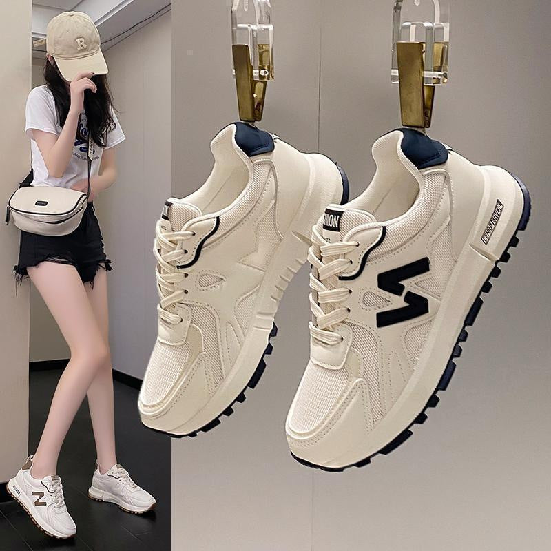 Factory Women's Shoes Thick-Soled White Shoes Women's Season New Breathable Casual Thick-Soled Dad Shoes Fashionable Women's Casual Shoes