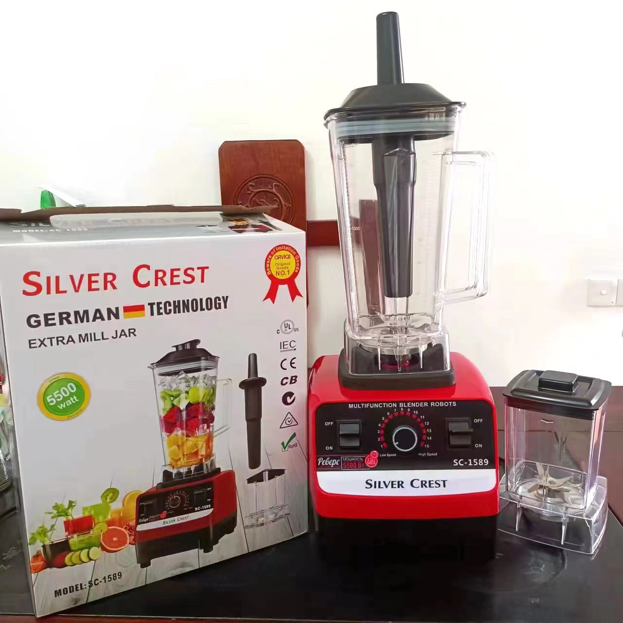 5500W SILVER.CREST English double cup mixer juicer grinder wall breaking machine professional export