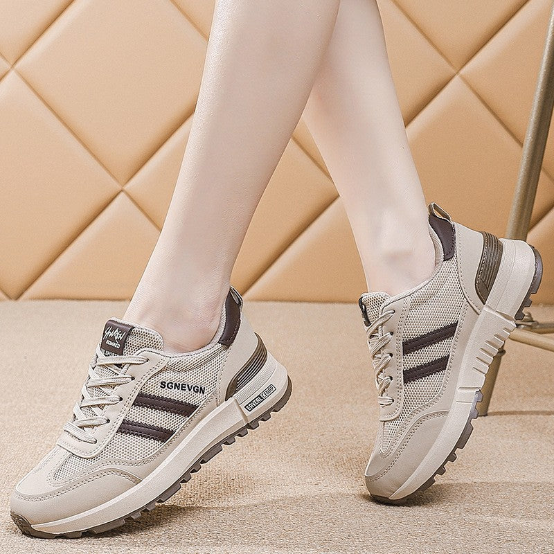 Factory Women's Shoes Thick-Soled White Shoes Women's Season New Breathable Casual Thick-Soled Dad Shoes Fashionable Women's Casual Shoes