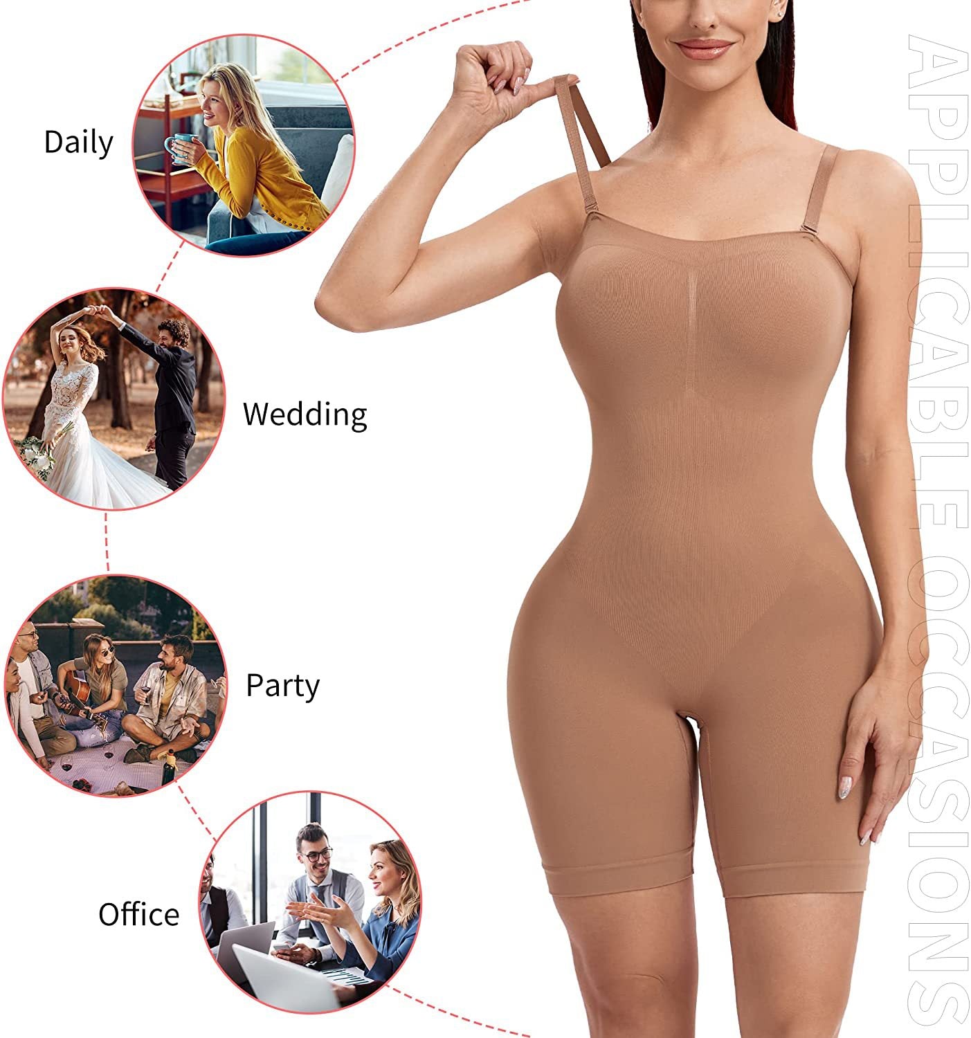 Women's Breasts Support Push Up Corset One-piece Girdle Detachable Shoulder Strap Tight Corset