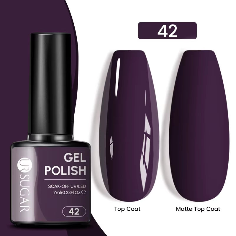 7Ml Champagne Gold Sequins Gel Nail Polish Bright Sparkling Glitter French Semi Permanent Nail Painting UV Gel