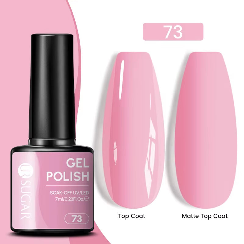 7Ml Champagne Gold Sequins Gel Nail Polish Bright Sparkling Glitter French Semi Permanent Nail Painting UV Gel